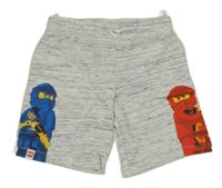 Šedé melírované teplákové kraťasy Ninjago 