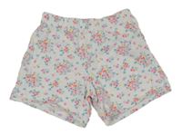 Bílé kytičkované bavlněné kraťasy Mothercare 