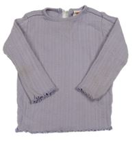 Fialové žebrované triko Hema