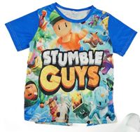Safírové tričko s potiskem Stumble Guys 