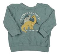 Zelenošedá mikina s dinosaury C&A