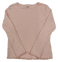 Světlerůžové žebrované triko H&M