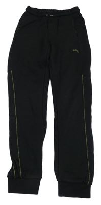 Černé tepláky s proužky Hugo Boss 