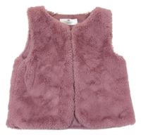Světlevínová kožešinová podšitá vesta H&M