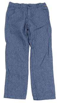 Tmavomodré melírované chino kalhoty H&M