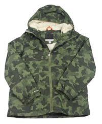 Khaki-černá army šusťáková outdoorová zateplená parka s kapucí REGATTA
