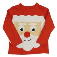 Červené vánoční triko se Santou H&M