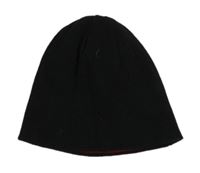 Černá pletená oboustranná čepice 