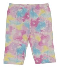 Barevné batikované legínové kraťasy s hvězdičkami St. Bernard