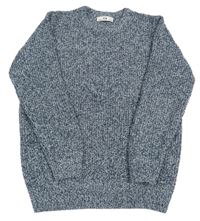 Tmavomodro-bílý melírovaný žebrovaný svetr C&A