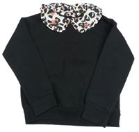 Černá mikina se vzorovaným límečkem George