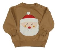Hnědá vánoční mikina se Santou ZEEMAN
