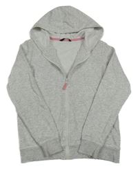 Světlešedá melírovaná propínací mikina s kapucí George