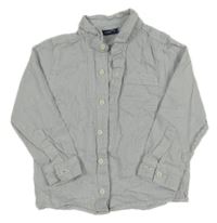 Modrošedo-bílá pruhovaná košile Next