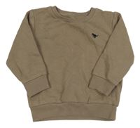 Hnědošedá mikina s dinosaurem Next