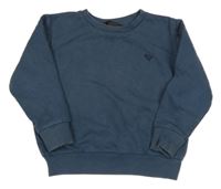 Tmavomodrošedá oversize mikina s dinosaurem Next