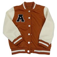 Medovo-smetanová baseballová mikina s písmenkem 