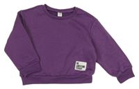 Purpurová oversize mikina s nášivkou SHEIN