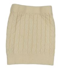 Smetanová žebrovaná/vzorovaná sukně SHEIN