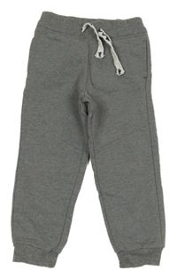 Šedé melírované teplé tepláky POCOPIANO