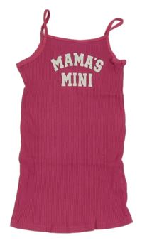 Tmavorůžové žebrované letní šaty s nápisy SHEIN