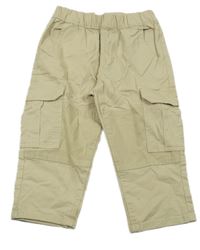 Béžové cargo plátěné kalhoty ZARA