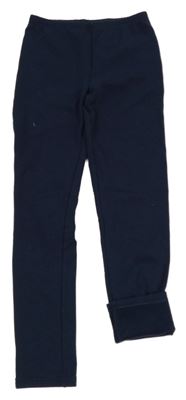 Tmavomodré teplákové zateplené legíny TCM