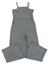Černo-bílý vzorovaný kalhotový overal C&A