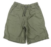 Khaki plátěné kraťasy C&A