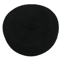 Černý vlněný baret