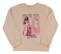 Světlebroskvová mikina s Barbie s flitry Tu
