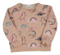 Světlerůžová mikina s dinosaury M&S