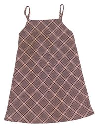 Růžovo-černé kostkované šaty Primark 