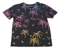 Černé tričko s palmami a nápisem zn. Primark