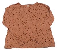 Hnědé puntíkaté triko H&M
