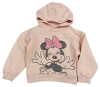 Růžová mikina s Minnie a kapucí Primark