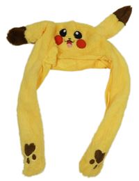 Žlutá chlupatá čepice - Pikachu