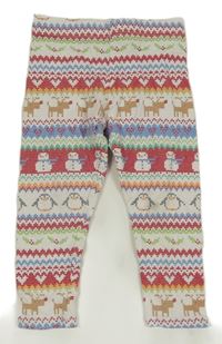 Bílo-barevné vzorované legíny Next