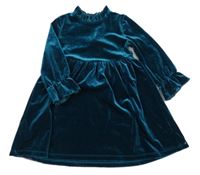 Petrolejové sametové šaty Dunnes