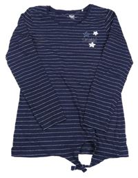 Tmavomodro-stříbrné pruhované tunika s hvězdami z flitrů Yigga