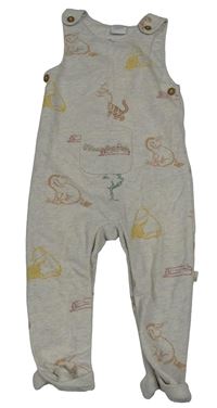 Béžové melírované laclové tepláky s Púem a přáteli Disney