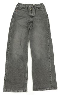 Šedé wide leg high waist rifle H&M