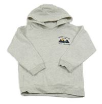 Světlešedá melírovaná mikina s horami a kapucí Matalan