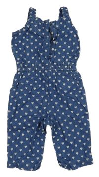 Modrý lehký kalhotový overal riflového vzhledu se srdíčky Early Days