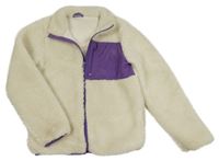 Světlebéžová huňatá podšitá bunda s šusťákovou kapsou Pepperts