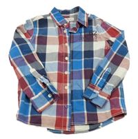 Modro-vínovo-bílá kostkovaná košile s číslem Tom Tailor