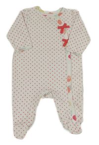 Bílý puntíkatý sametový overal s mašlemi Mamas&Papas