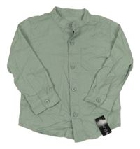 Nové - Zelenošedá lněná košile Dunnes