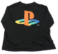 Černé triko s logem PlayStation Primark
