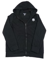 Černá propínací mikina s potiskem a kapucí F&F